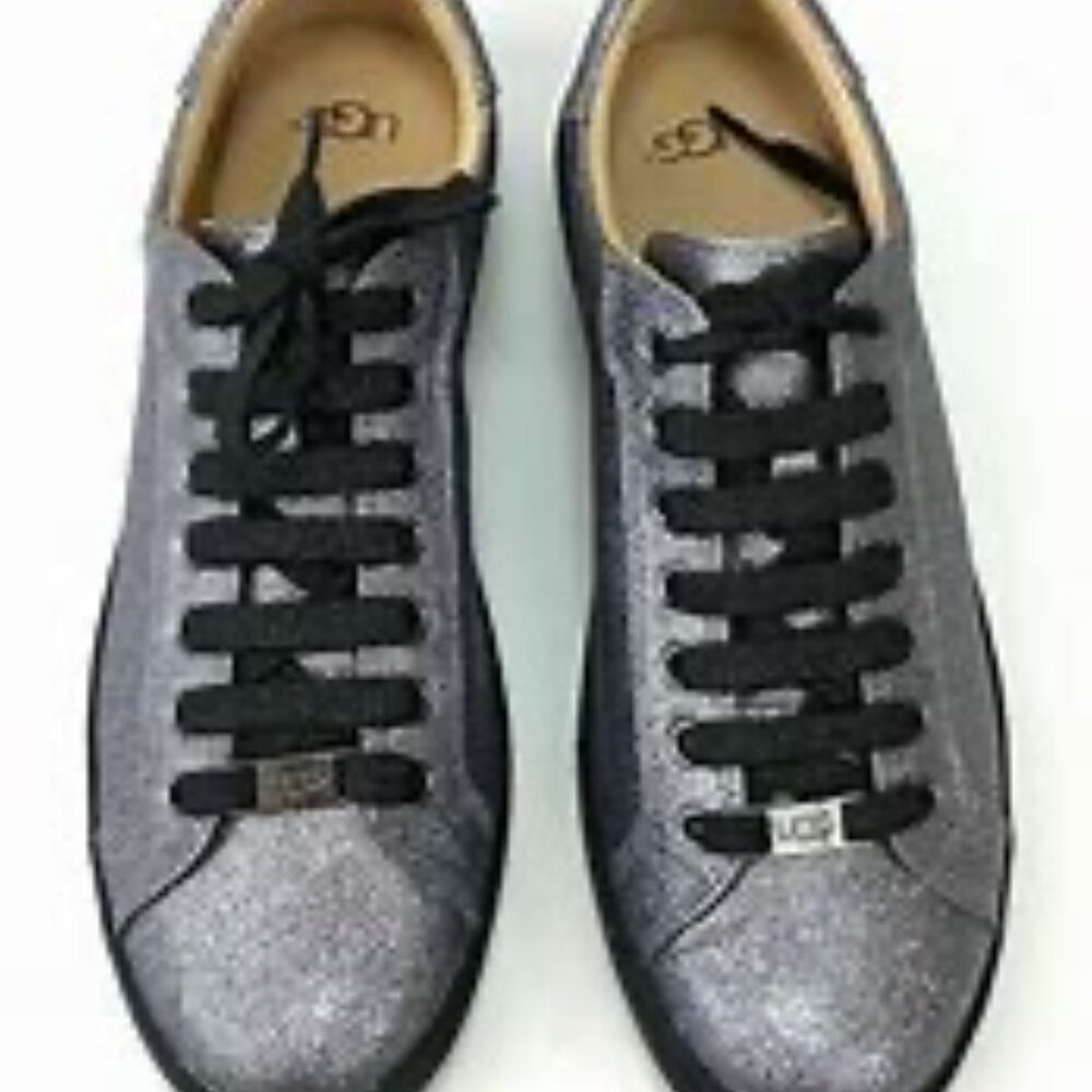 UGG Australia Milo Glitter Black Gunmetal Sneakers Tennis Shoes 1100213 Sz 8.5 - Picture 10 of 10